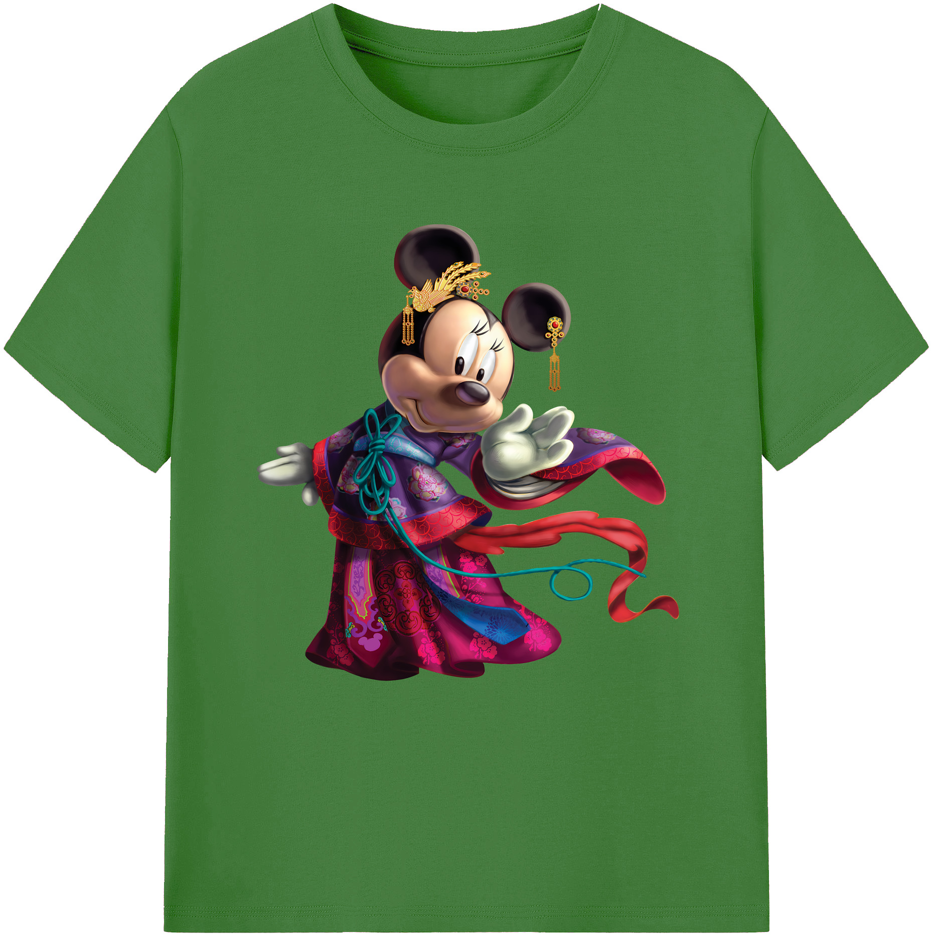 （画像用） ミッキーマウス Mickey Mouse レディースカジュアルプリントTシャツ（綿100％）